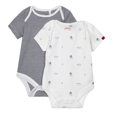 Pack of two baby boys' whale print bodysuits